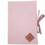 Protège carnet de santé en gaze de coton jeanne vieux rose Protège carnet de santé en gaze de coton jeanne vieux rose
