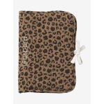 Protège carnet de santé en gaze de coton léopard personnalisable beige Protège carnet de santé en gaze de coton léopard personnalisable beige