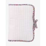 Protège carnet de santé en gaze de coton et liberty envie de fraise personnalisable rose pâle Protège carnet de santé en gaze de coton et liberty envie de fraise personnalisable rose pâle
