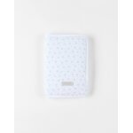 Protge carnet de sant en mousseline blanc fleuri