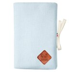 Prot�ge carnet de sant� en nid d'abeille bleu