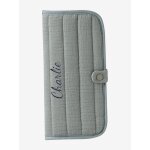 Protge livret de famille en gaze de coton vert sauge