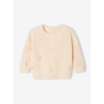 Pull b�b� brod� vanille
