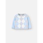 Pull pour bb ciel  losanges bleu