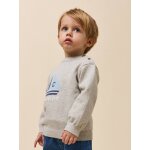 Pull b�b� en coton biologie et laine gris chine clair
