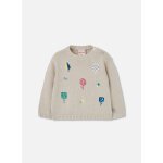 Pull b�b� fille brod� d'arbres beige