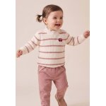 Pull b�b� fille fond blanc casse raye rose