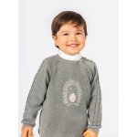 Pull b�b� gar�on avec broderie h�risson vert