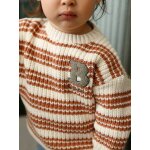 Pull b�b� gar�on ray� coton ray� beige