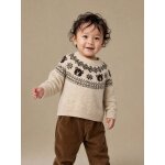 Pull b�b� gar�on tricot beige chin�