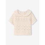 Pull bb manches en crochet vanille