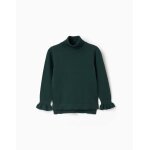 Pull � col montant avec poignets volant�s vert fonc�