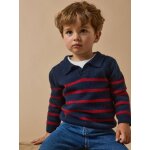 Pull col polo b�b� laine marine