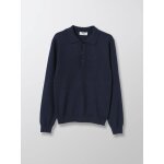 Pull col polo bleu fonce