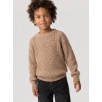 Pull col rond gar�on beige chin�
