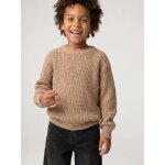 Pull col rond gar�on beige chin�