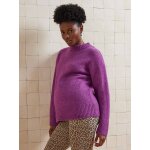 Pull col rond grossesse maille jersey avec laine fuchsia Pull col rond grossesse maille jersey avec laine fuchsia