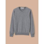 Pull col v gar�on gris chine