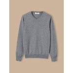 Pull col v gar�on gris chine