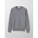 Pull col v garon gris fonce chine