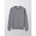 Pull col v gris fonce chine