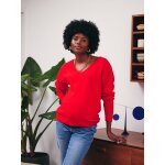 Pull col v grossesse en maille mousseuse fantaisie grenadine