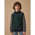 Pull colorblock en laine gar�on vert