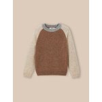 Pull colorblock laine noisette chine