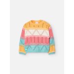 Pull colour block ajour multicolore
