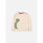 Pull en coton avec dinosaure beige
