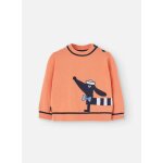 Pull en coton avec motif chien orange