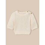 Pull en crochet - collection junior ecru