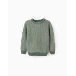 Pull À deux tons en coton vert foncé Pull À deux tons en coton vert foncé