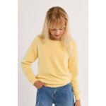 Pull duveteux col rond jaune