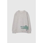 Pull enfant coton crocodile gris