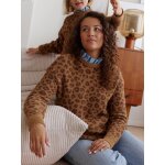 Pull femme lopard capsule famille marron