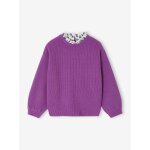 Pull fille col fantaisie forme loose violet