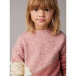 Pull fille colorblock rose poudr
