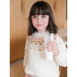 Pull fille jacquard détails brillants vanille Pull fille jacquard détails brillants vanille