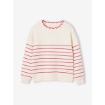 Pull fille manches longues framboise