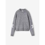 Pull fille manches longues gris