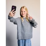 Pull fille manches longues gris