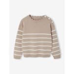 Pull fille marinire fantaisie beige chin