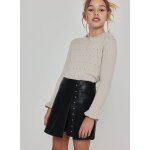Pull fille avec strass beige