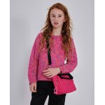 Pull fille en tricot avec design multicolore et toucher doux rose