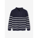 Pull garon camionneur ray manches longues marine