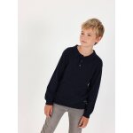 Pull gar�on avec col polo bleu