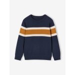 Pull gar�on col rond marine