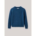 Pull garon en laine merinos bleu