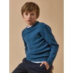 Pull gar�on en laine merinos bleu